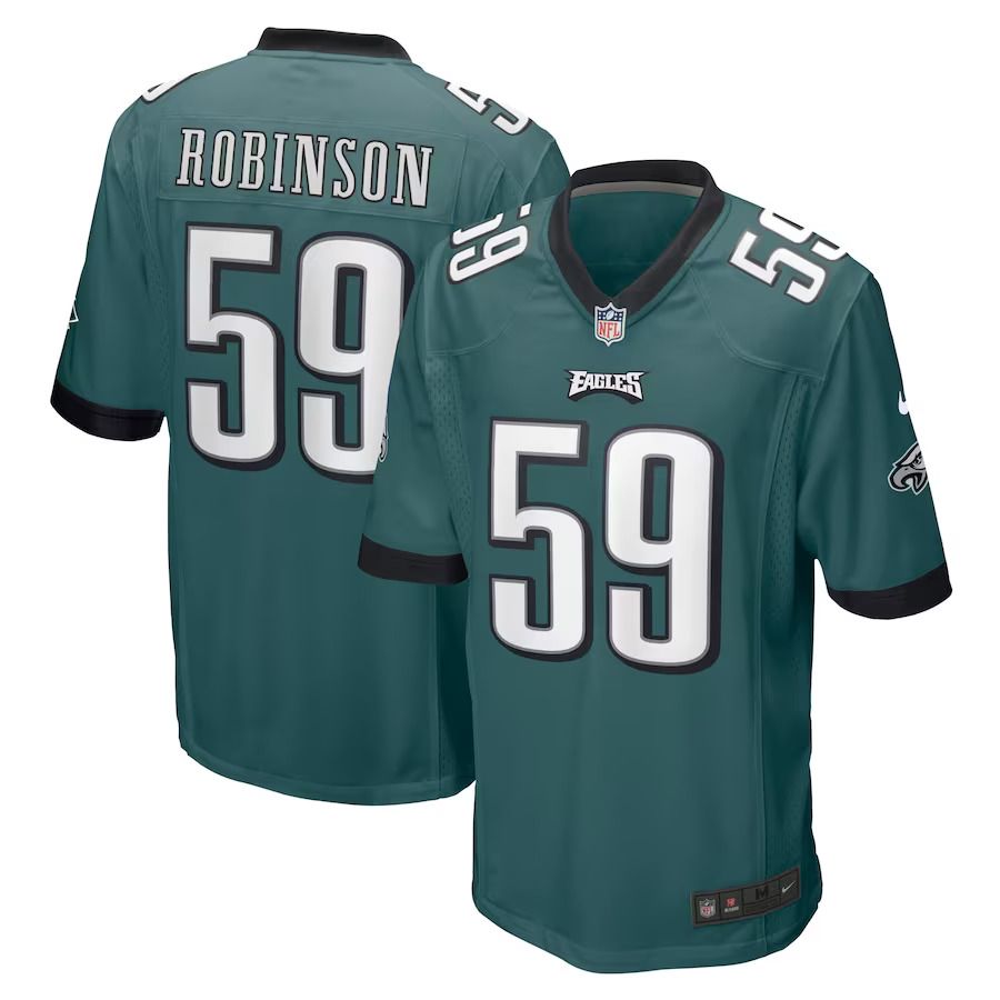 Men Philadelphia Eagles 59 Janarius Robinson Nike Midnight Green Home Game Player NFL Jersey